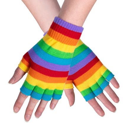 Gants arc-en-ciel sans doigts