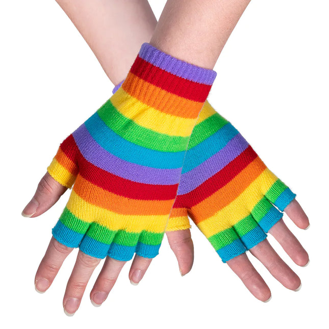 Gants arc-en-ciel sans doigts