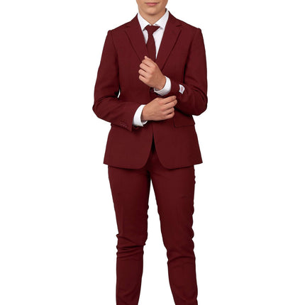 Costume rouge bordeaux Garçon Ado <tc>OppoSuits</tc>