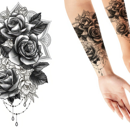Faux Tatouage Roses 30cm