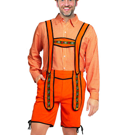 Short Johann pour homme Orange Lederhosen
