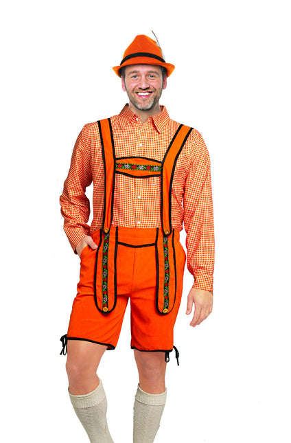 Short Johann pour homme Orange Lederhosen