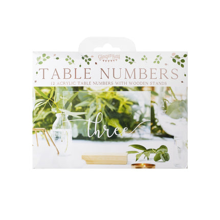Numéros de table en bois 17cm 12pcs