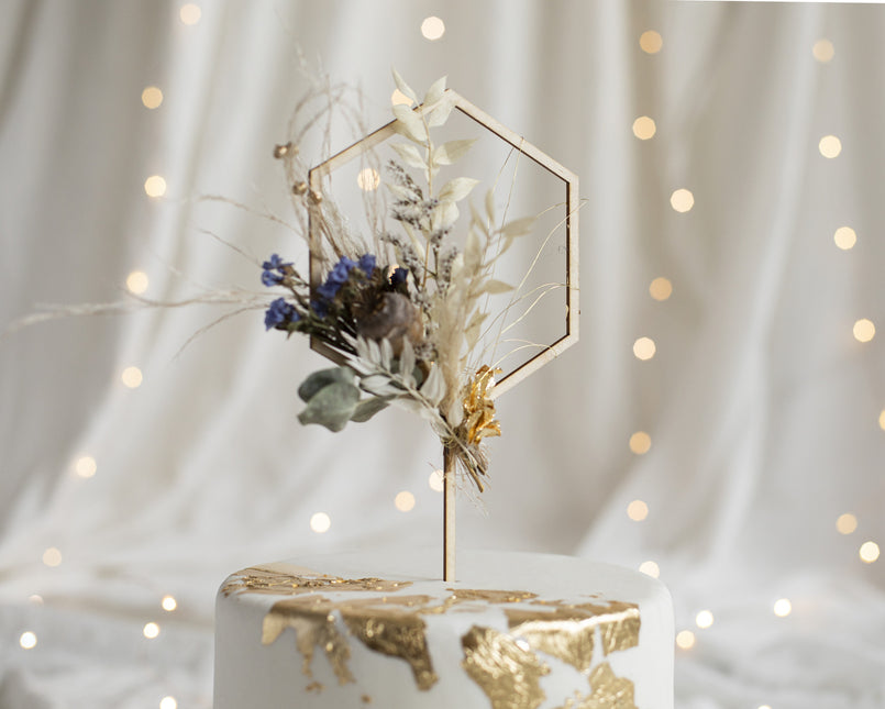 Décor de gâteau Hexagone Bois 24cm