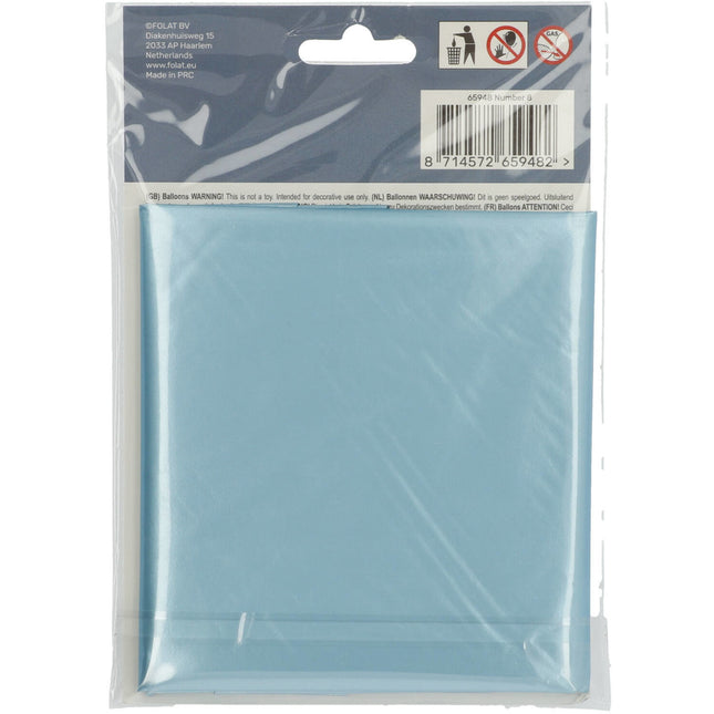 Ballon de baudruche Figure 8 Bleu pastel XL 86cm vide