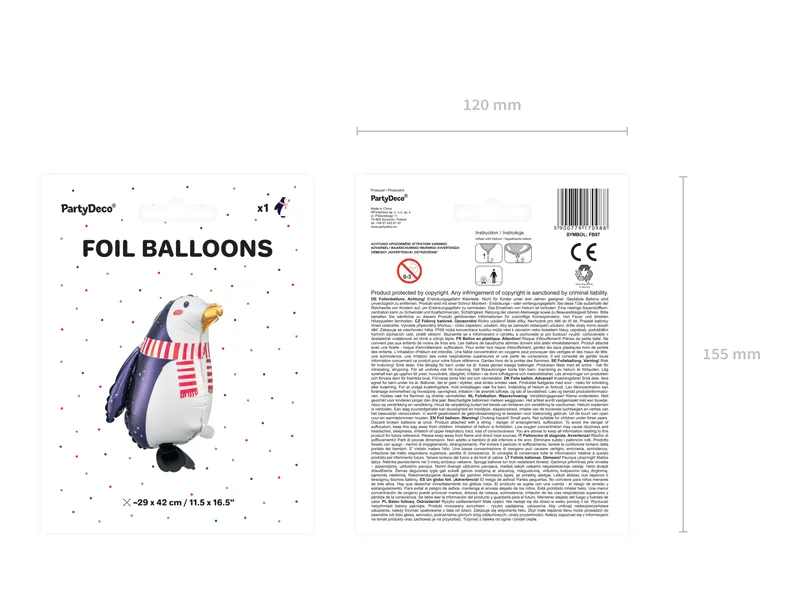Ballon à l'hélium Pingouin vide 42cm