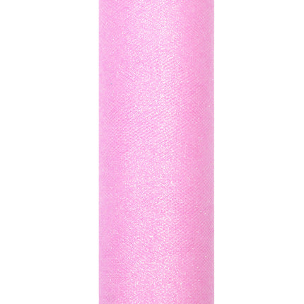 Rouleau de tulle rose clair pailleté 15cm 9m