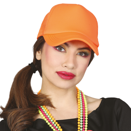 Casquette orange fluo
