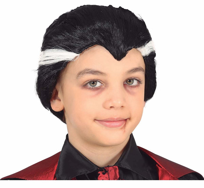 Perruque noire Dracula enfant