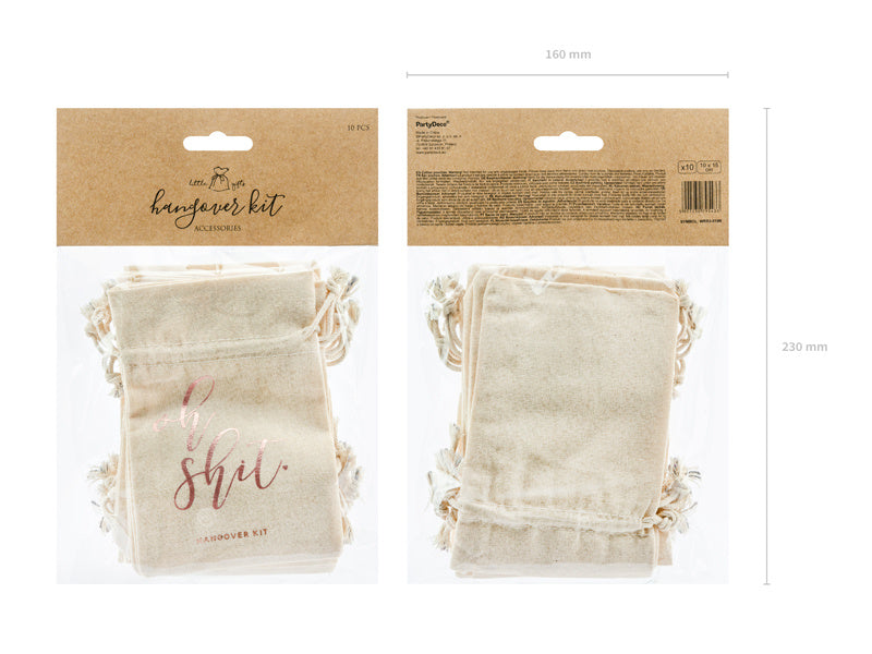 Sacs en coton Oh Shit 15cm 10pcs