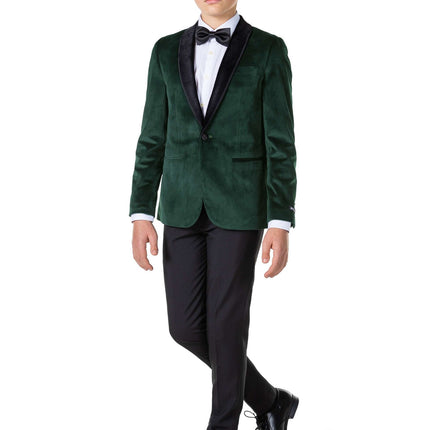 Blazer en velours vert foncé Garçon Ado <tc>OppoSuits</tc>