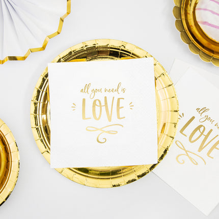 Serviettes de table All You Need Is Love 33cm 20pcs