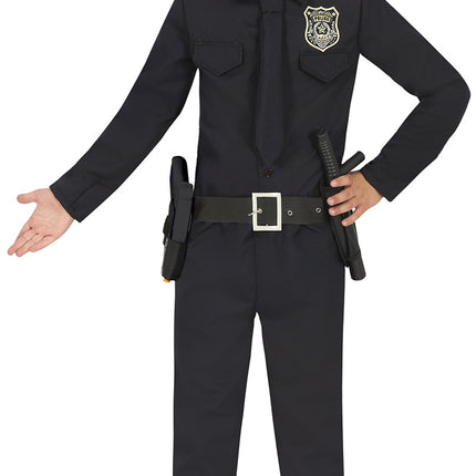 Costume de policier garçon noir