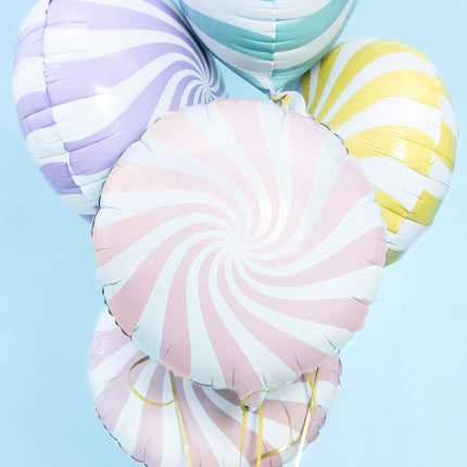 Ballon à l'hélium rose clair tourbillon 45cm vide