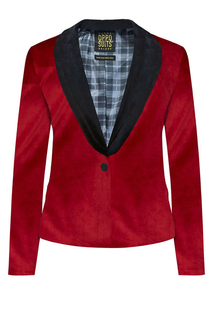 Blazer en velours rouge bordeaux pour dames <tc>OppoSuits</tc>