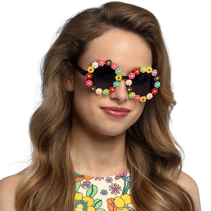 Lunettes noires Fleurs