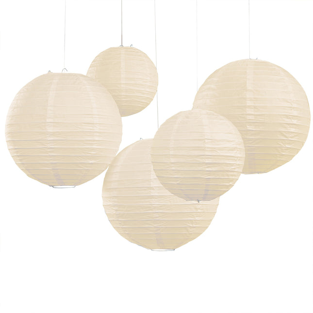 Lanternes de douche de bébé couleur ivoire 5 pièces