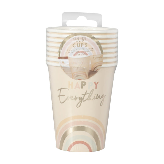 Tasses arc-en-ciel Happy Everything 266ml 8pcs