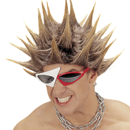 Perruque blonde brune Punk