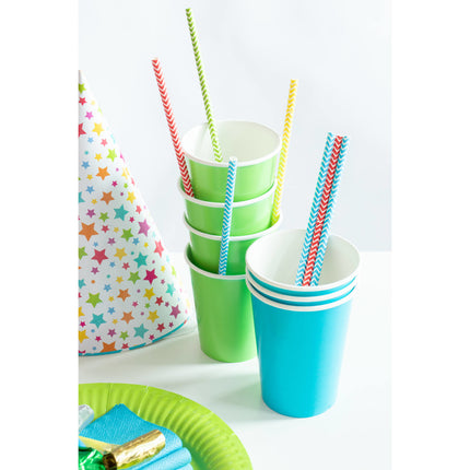Gobelets bleus en carton 350ml 8pcs