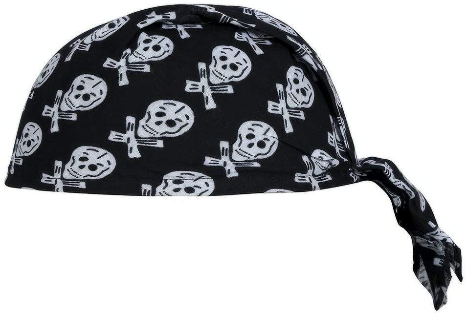 Bandana pirate noir et blanc