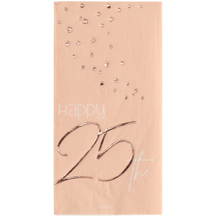 Serviettes de table 25 ans or rose 33cm 10pcs