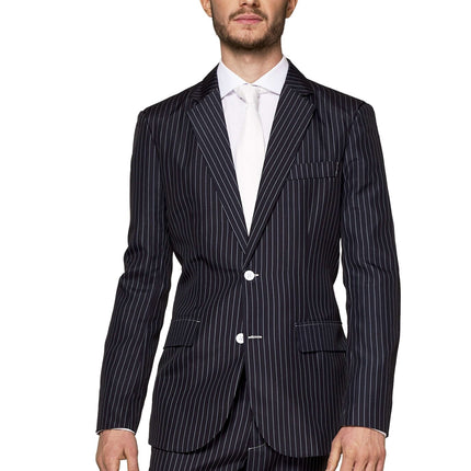 Gangster Pinstripe Black Suit Men <tc>Suitmeister</tc>