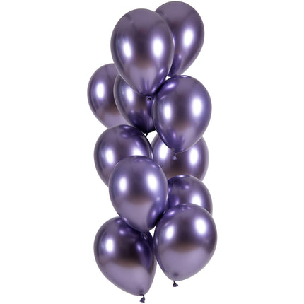 Ballons mauves chromés 33cm 12pcs