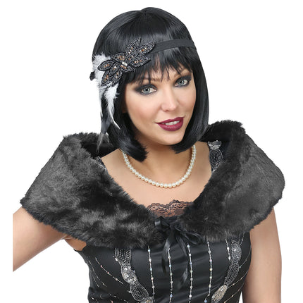 Ensemble d'accessoires des années folles 20S noir 2 pièces