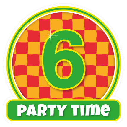 Plaque de porte 6 ans colorée 50cm