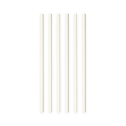 Pailles blanches en papier 19.7cm 20pcs