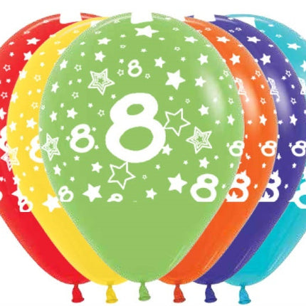 Ballons de baudruche Numéro 8 Mix 30cm 25pcs