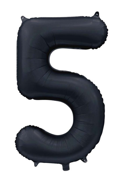 Ballon numéro noir 5 ans brillant 86cm