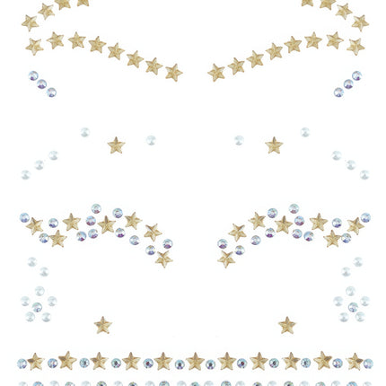 Autocollants pour le visage Étoiles d'argent