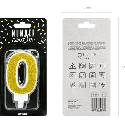 Bougie 0 an or 7cm