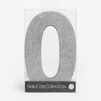 Décoration de table argentée Figure 0 Glitter 20.5cm