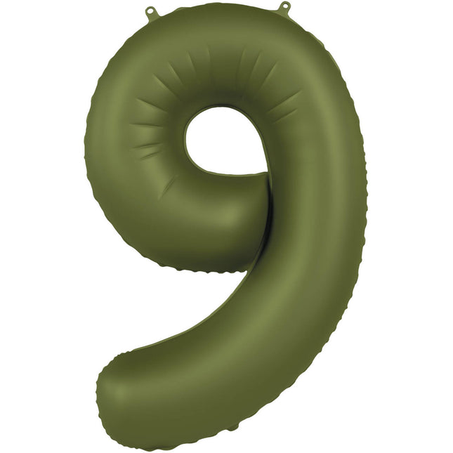 Ballon de 9 ans vert mat 86cm