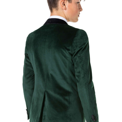 Blazer en velours vert foncé Garçon Ado <tc>OppoSuits</tc>