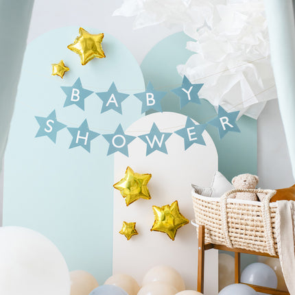 Guirlande Baby Shower bleue étoiles 3m
