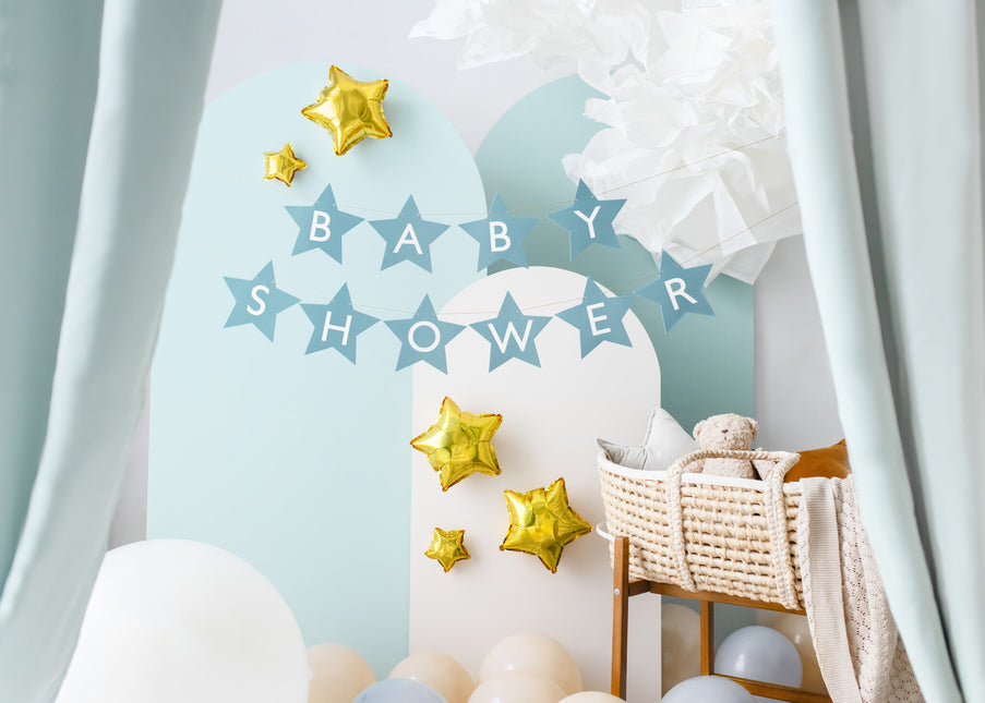 Guirlande Baby Shower bleue étoiles 3m