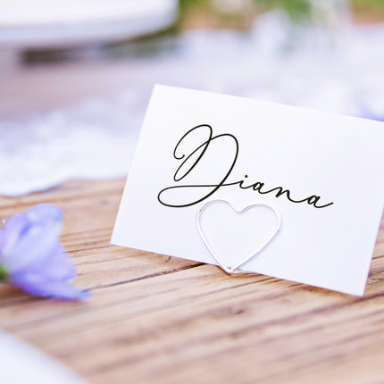 Porte-cartes de visite Cœurs Argent 2.5cm 10pcs