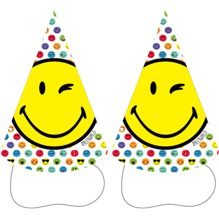 Chapeaux de fête Smiley 16cm 8pcs