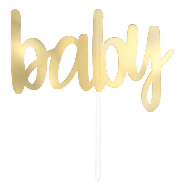 Décor de gâteau Baby Gold 15cm