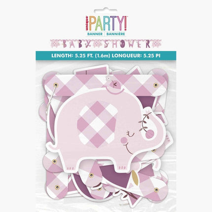 Guirlande de lettres de naissance Baby Shower Rose 1.65m