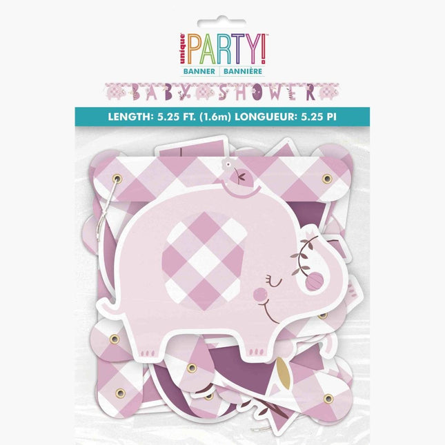 Guirlande de lettres de naissance Baby Shower Rose 1.65m