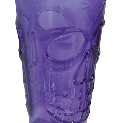 Crâne en verre violet d'Halloween 15cm