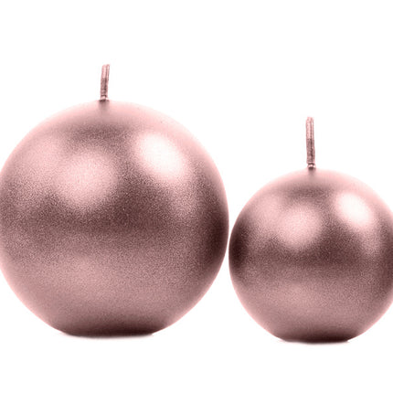 Bougies Globe Rose Gold Metallic 6cm 10pcs