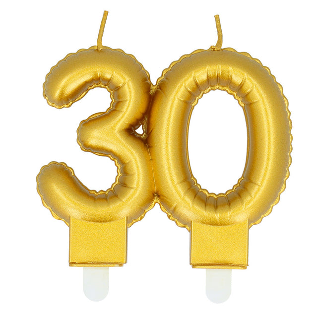 Bougie dorée 30 ans 8cm