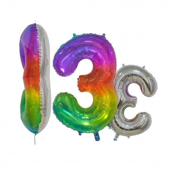 Ballon de baudruche Figure 3 Arc-en-ciel Transparent 66cm
