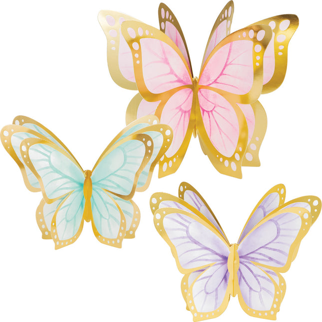 Décoration de table papillon 3pcs